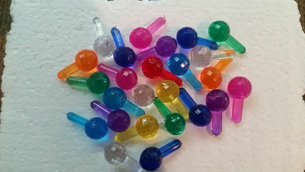 "Ceramic" Tree Lights~Plastic~non-electric~Peg Lights(25) Large Assorted Globes