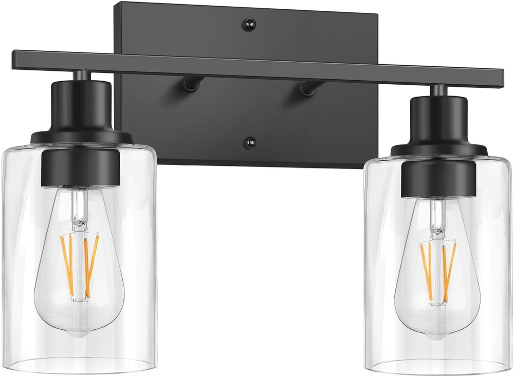 ShineTech 2-Light Bathroom Vanity Light Fixtures, Modern Wall Lighting with C...