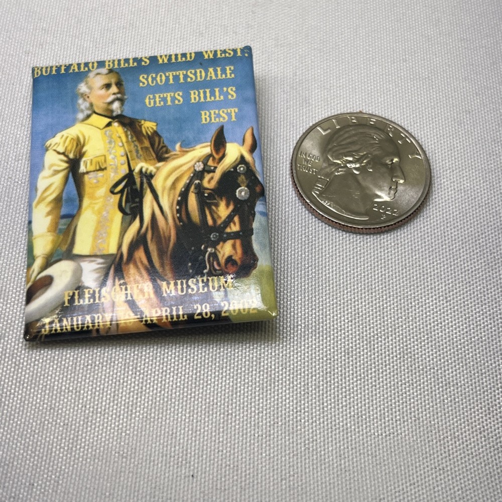 Closed Fleischer Museum Scottsdale AZ Rectangular Pinback Button Free Shipping