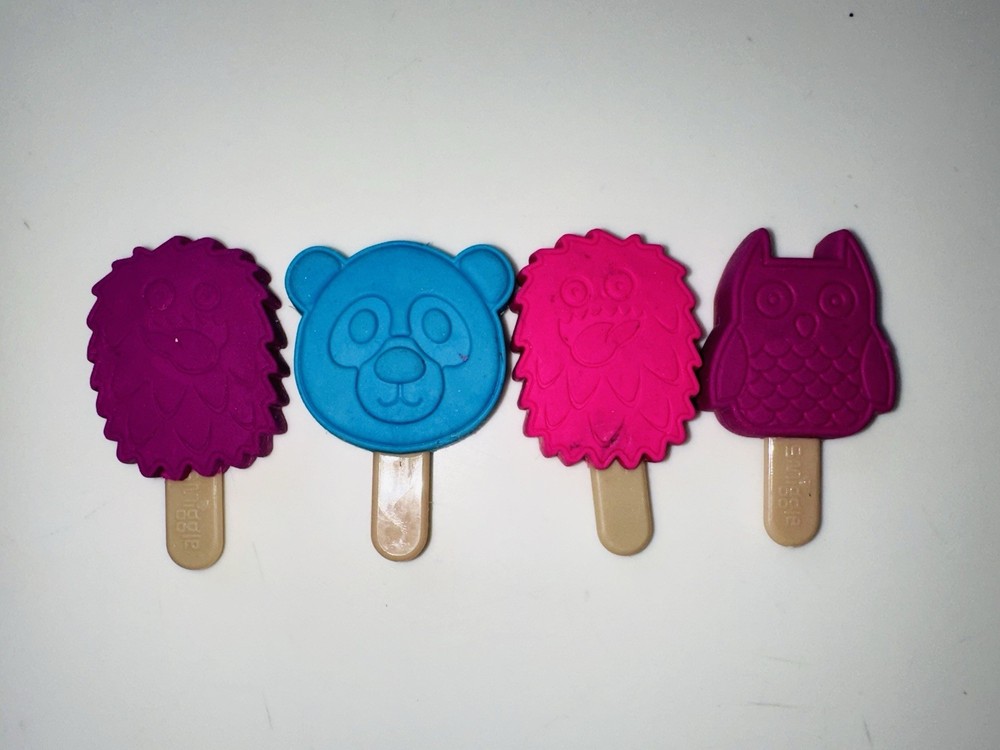 Smiggle Brand Popsicle-stick Erasers Owl Bear Monsters NOTE