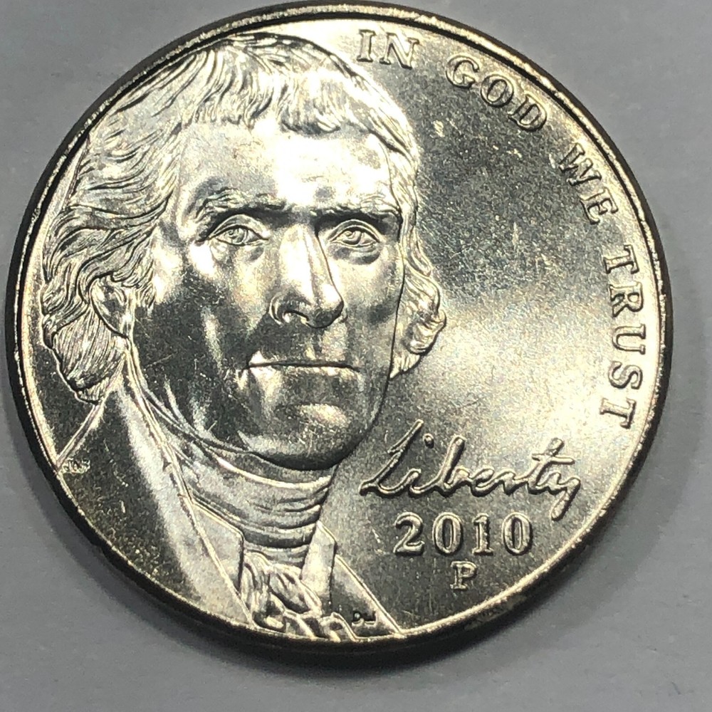 2010- P  Jefferson Five Cent Coin  - Uncirculated