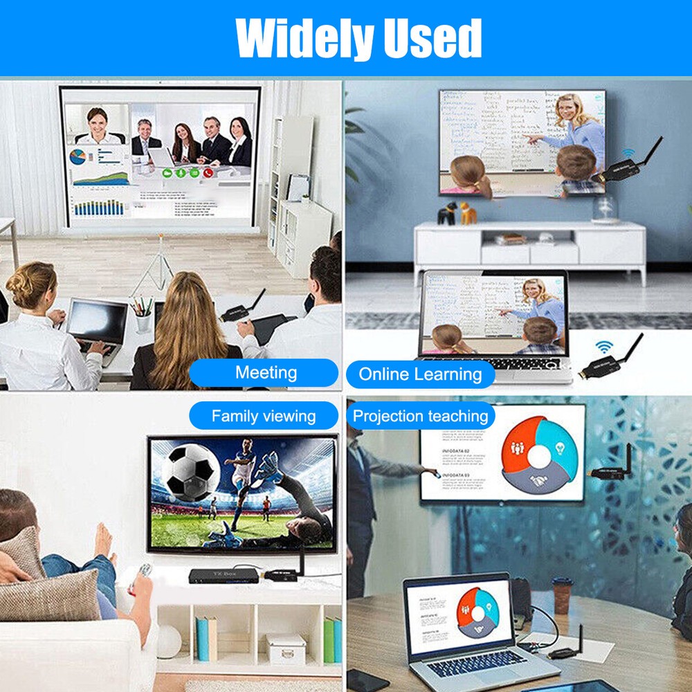 100M Wireless HDMI Video Transmitter Receiver TV Stick Screen Share Extender