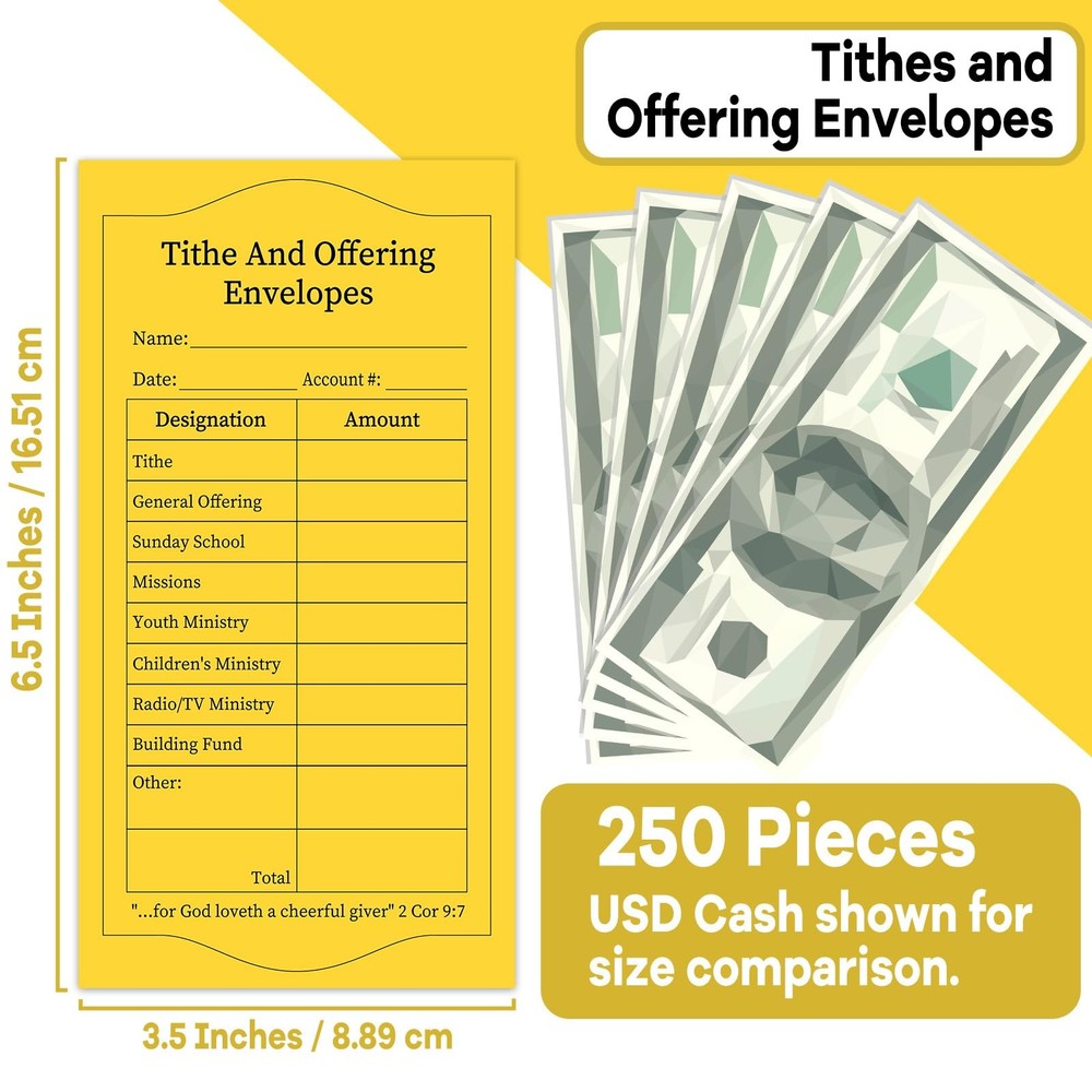 250Pcs Tithes And Offering Envelopes For Church Offering Tithe Envelopes For ...