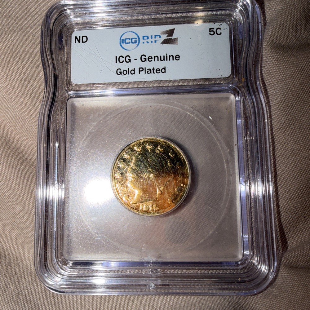 1911 Ginuwine Gold Plated Five Cent Piece