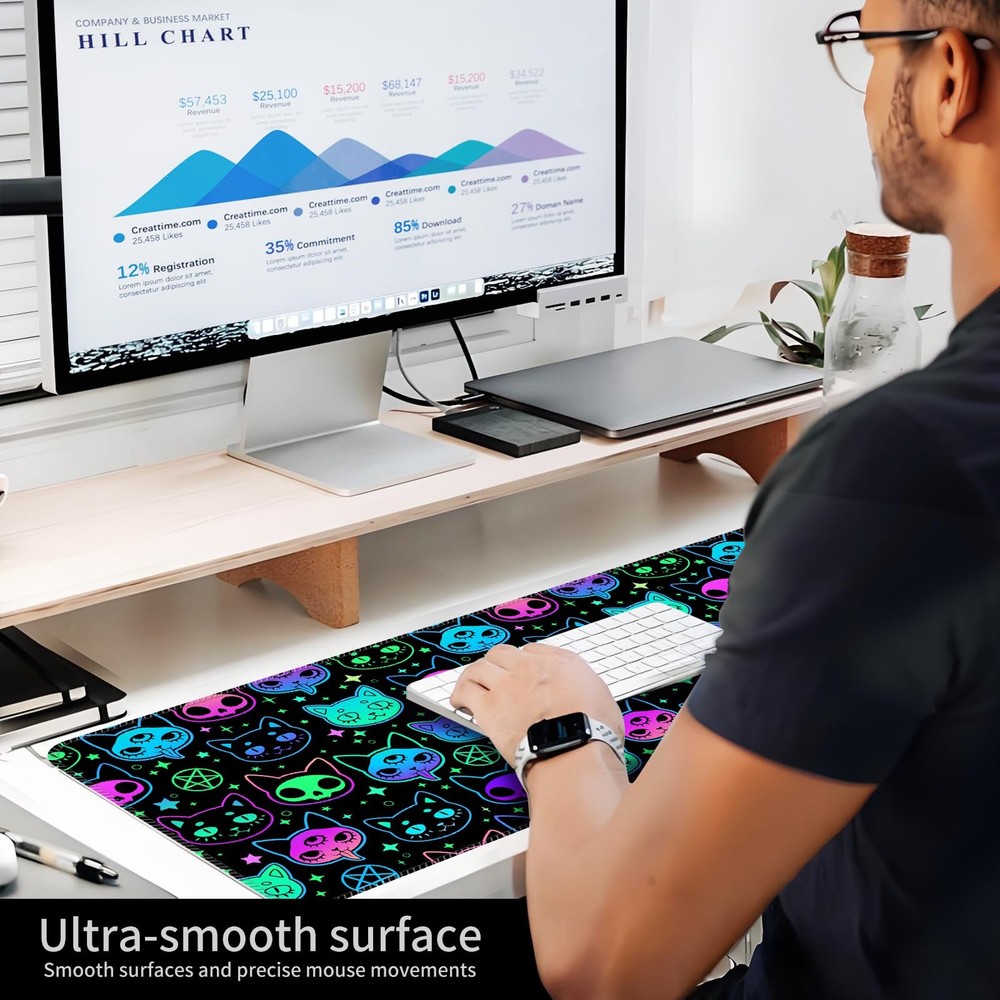ALTEKO Large Gaming Mouse Pad, Computer Mouse Mat, Funny Desk Pad Protector Deco