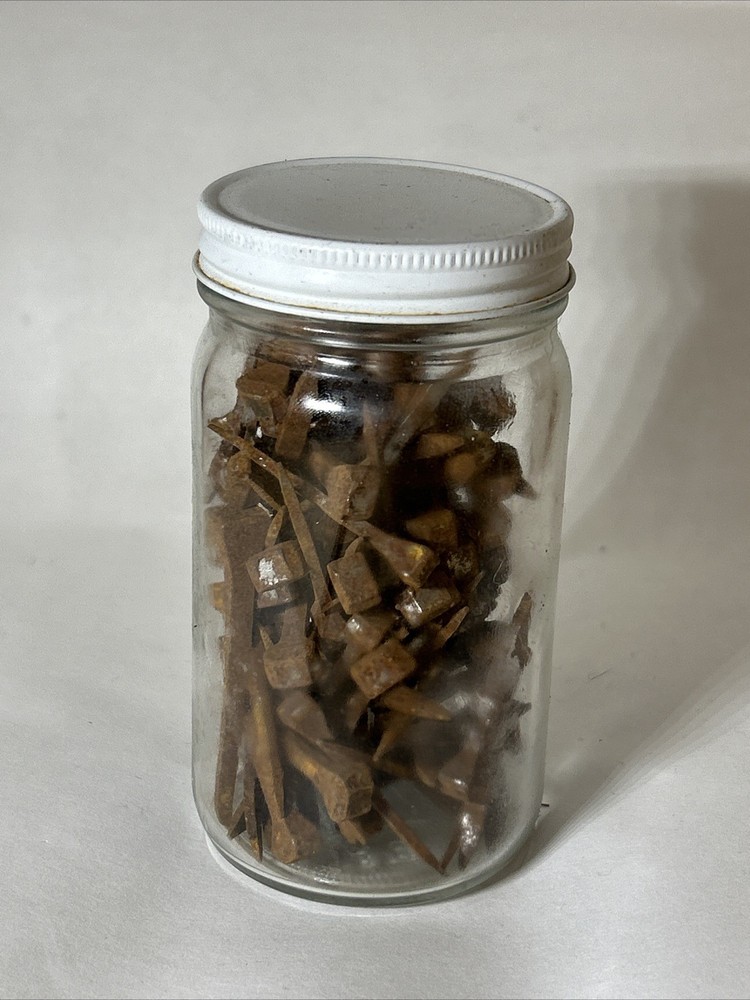 jar Of Rusty Horseshoe Nails