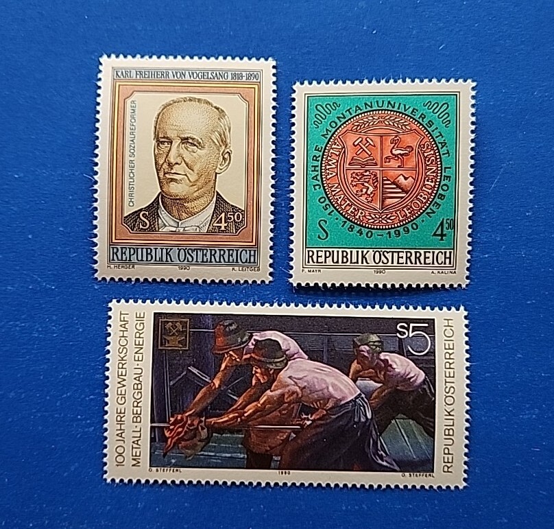 Austria Stamps, Scott 1519-1521 Complete Sets MNH