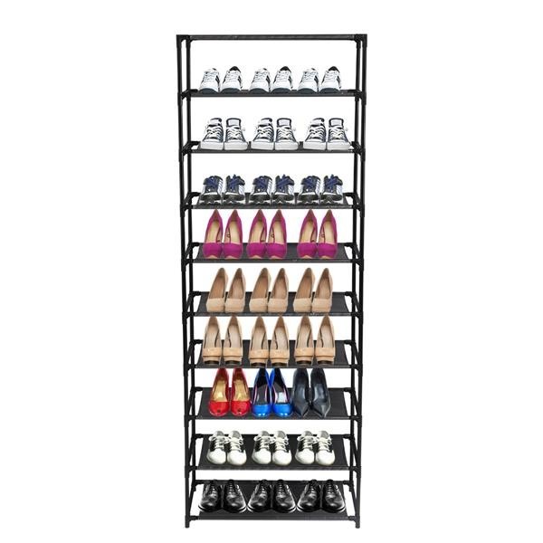 10 Tiers Shoe Rack Stackable Organizer for 30 Pairs Space Saving Shelf Storage