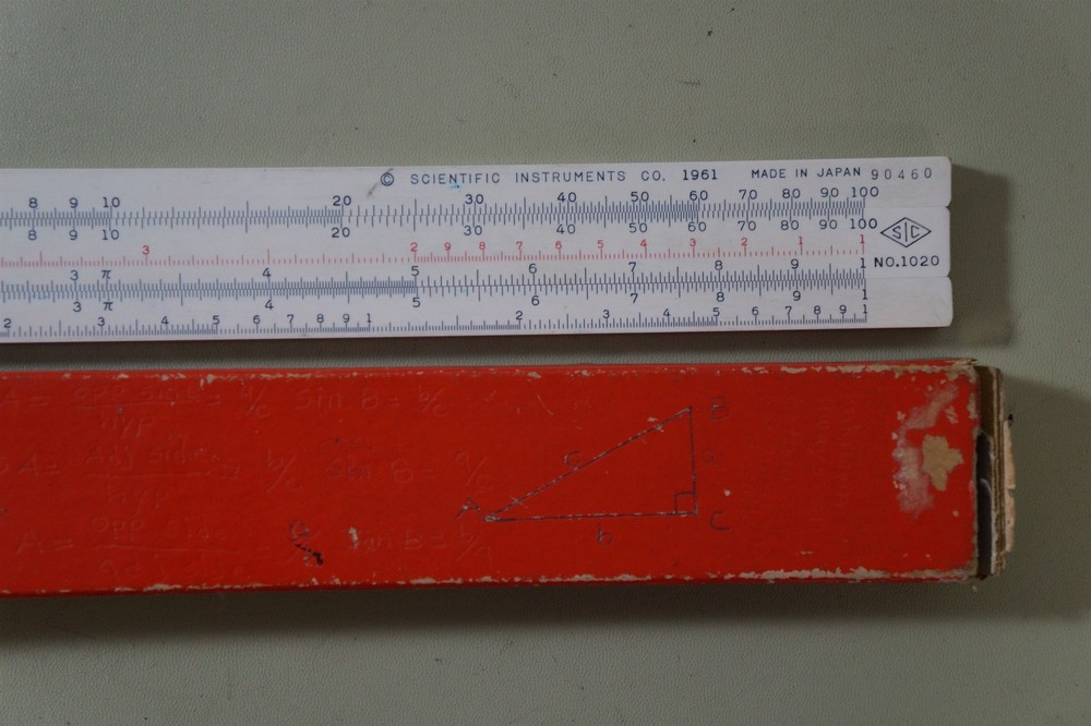 Fredrick Post Model 1447 Student 10 inch Slide Rule ( Mannheim Type) w/ case