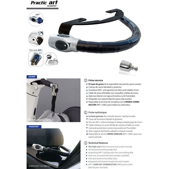 Steering Wheel Lock Artago PRACTIC ART SYM Jet-4-50-(2014)-1540ART