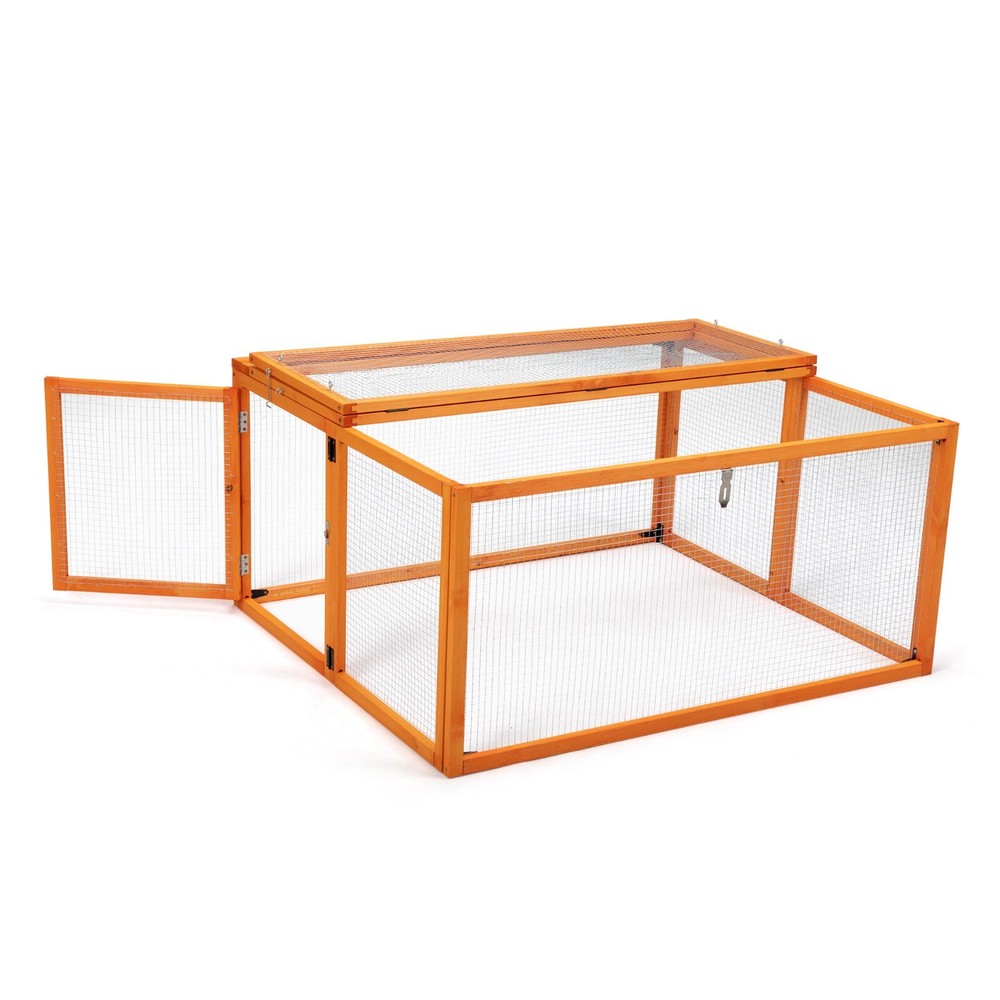 Collapsible Wooden Chicken Coop with Run Stable Comfortable Chicken Brooder Box