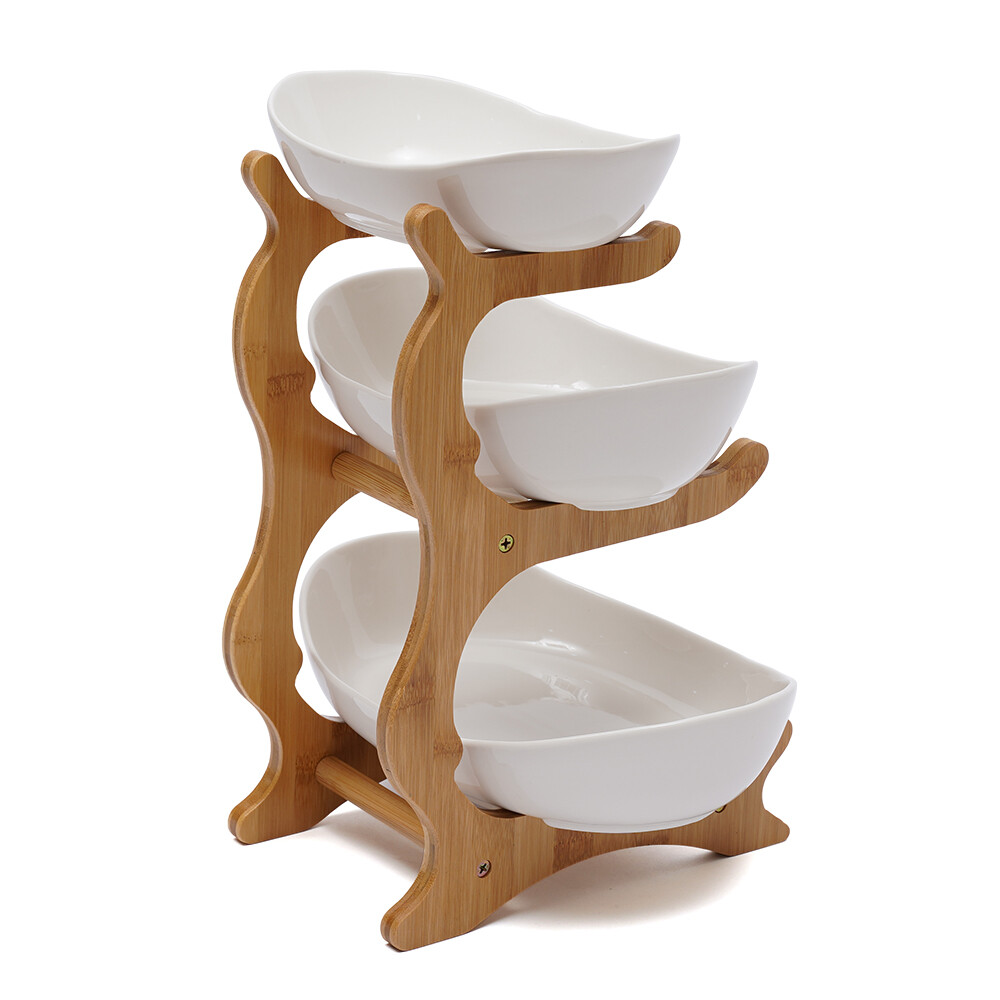 3 Tier Bowl Holder Fruit Basket Stand Kitchen Organizer Vegetables Storage Decor