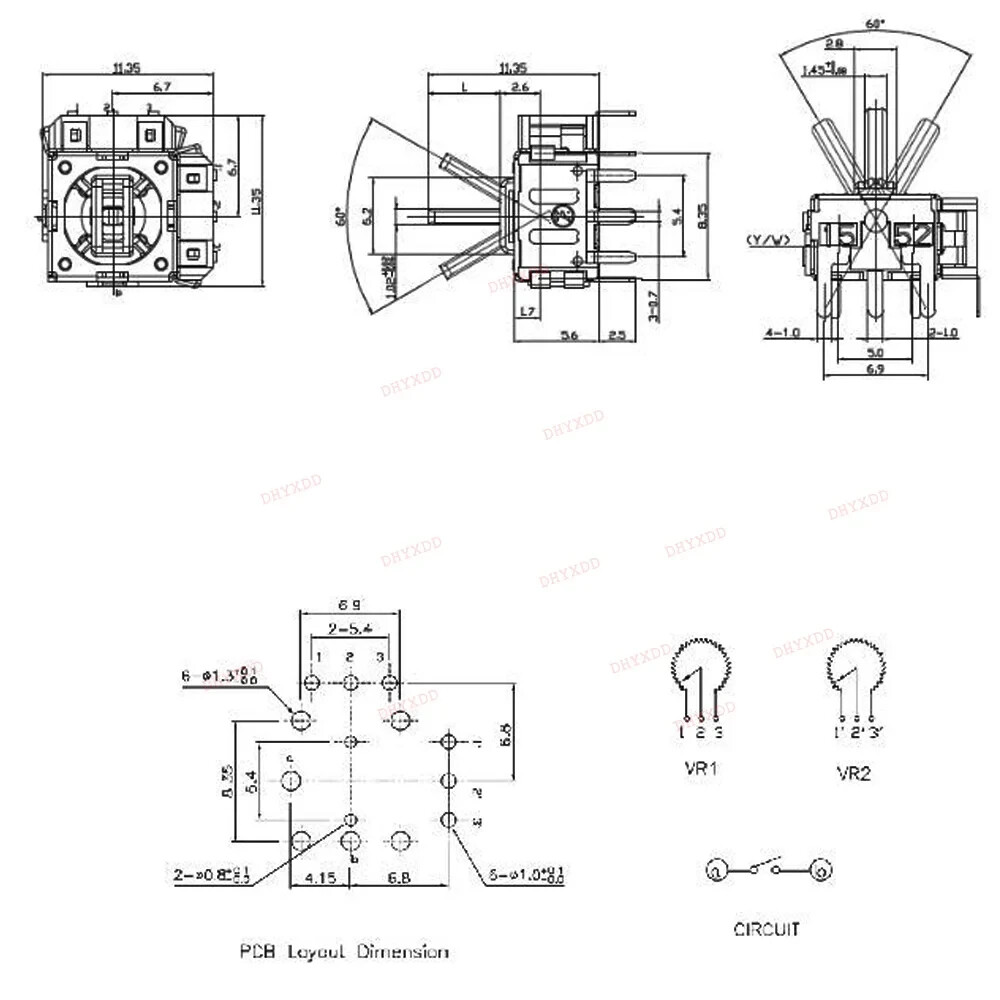 Joystick Pot FJR06K-S Valve Index Index Knuckle Controller RS2 Button Switch