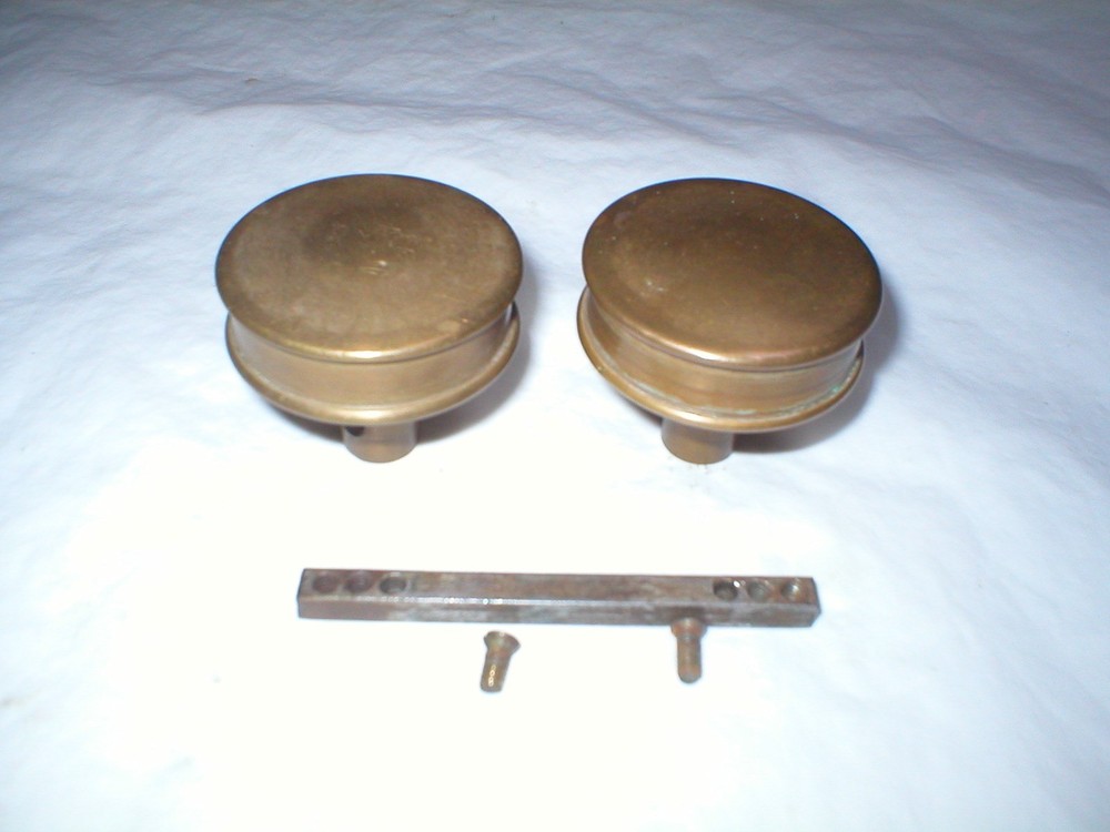 Antique Solid Brass Doorknob Pair