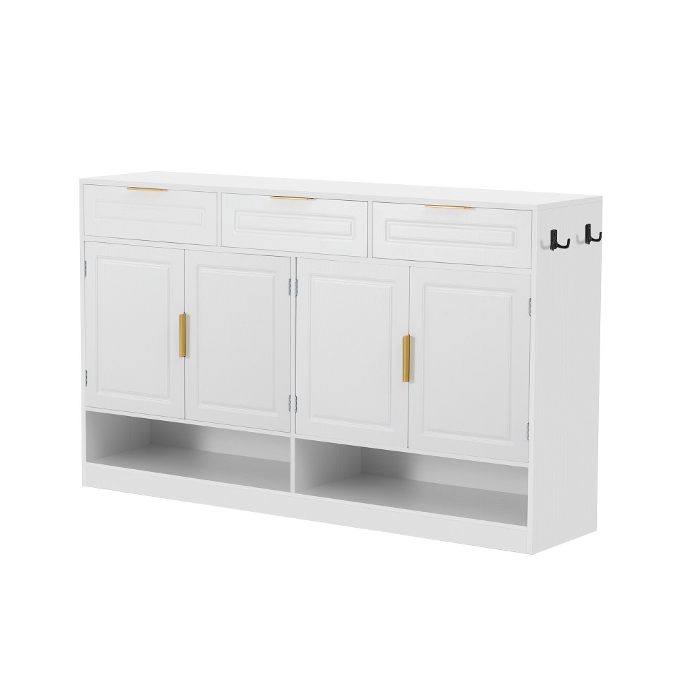 Sideboard with 3 Drawers & Adjustable Shelf, Multi-Functional Storage Buffet