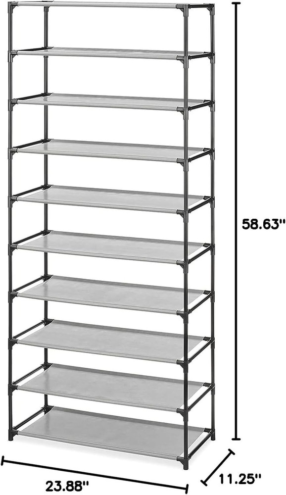 Functional 10-Tier Shoe Tower - Space-Saving Design for Bedrooms & Garages