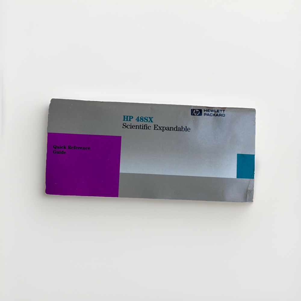 Hewlett Packard HP-48SX Calculator Quick reference Guide Manual