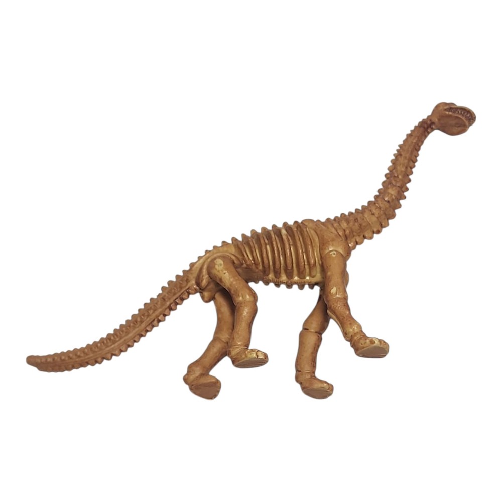 Brachiosaurus Dinosaur Skeleton Figure Toy 6" X 4" Brown