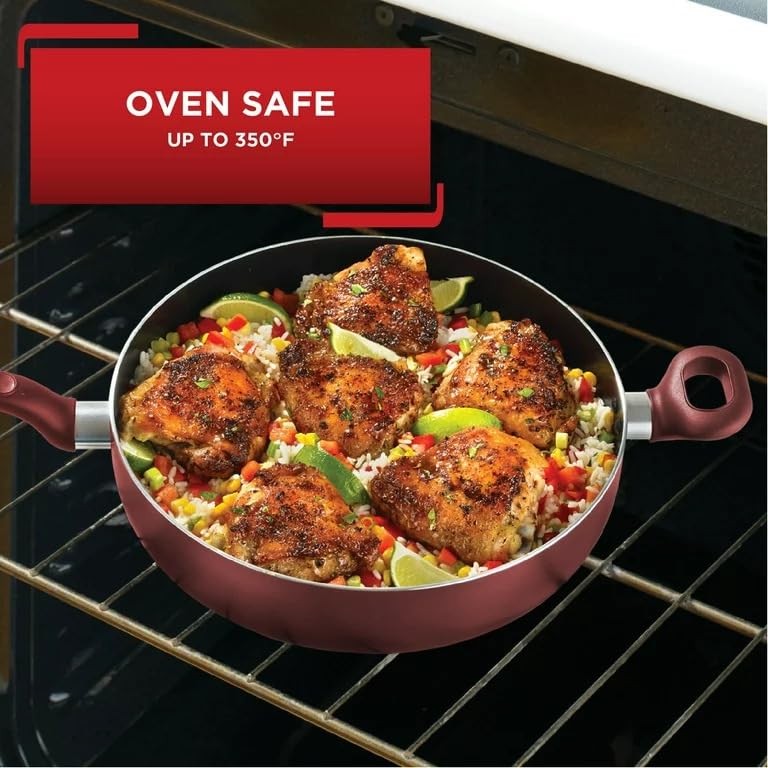Easy Care Nonstick Cookware Jumbo Cooker 5 Quart Red