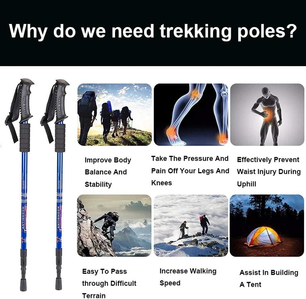 Lightweight Collapsible Hiking Poles - 2 Pack