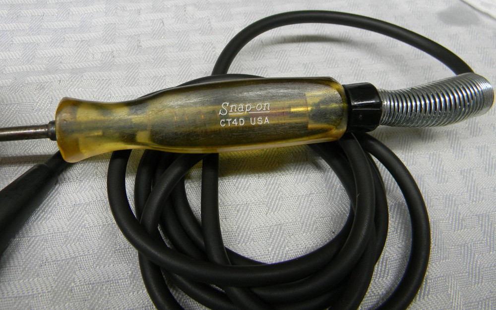 SNAP-ON AMBER HARD HANDLE 6/12V CIRCUIT TESTER #CT4D