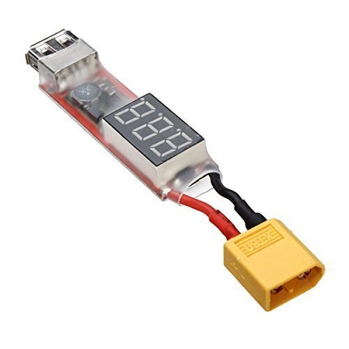 XT60-Plug Connector to USB Plug  with Voltage LCD Display for iPhone Android