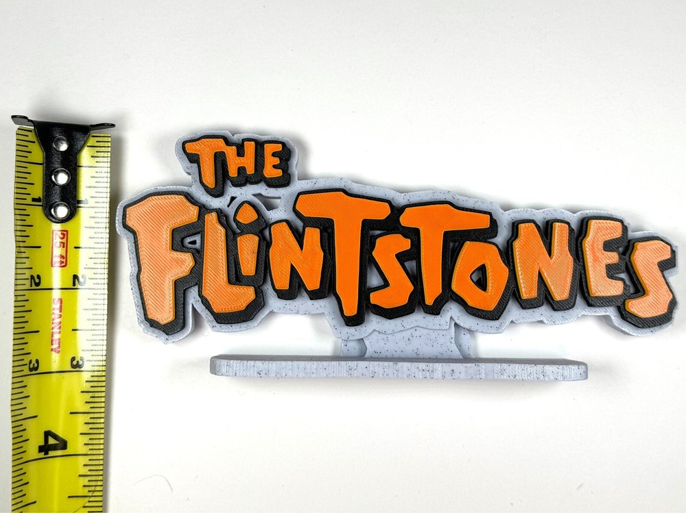 the Flintstones 3D Printed Freestanding Logo