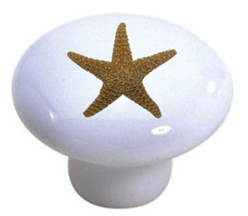 STARFISH Beach CABINET DRAWER Pull KNOB Ceramic
