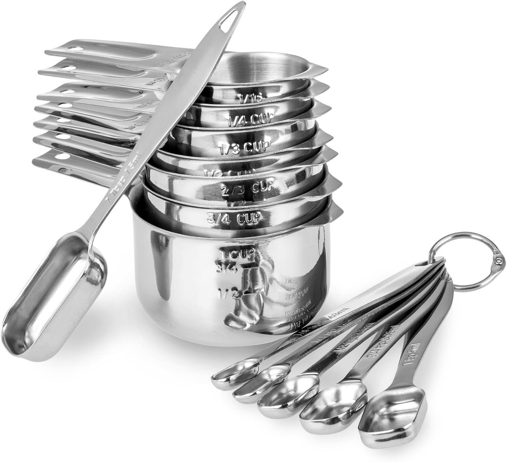Durable 13-Piece Measuring Cups Set with Ergonomic Handle - Kitchen Essential