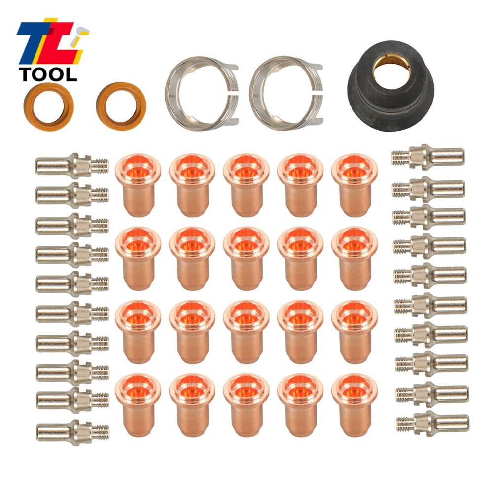 45Pcs IPT-60 PT-60 IPT-40 PT40 Plasma Cutting Torch Tip Electrode Shield Cap