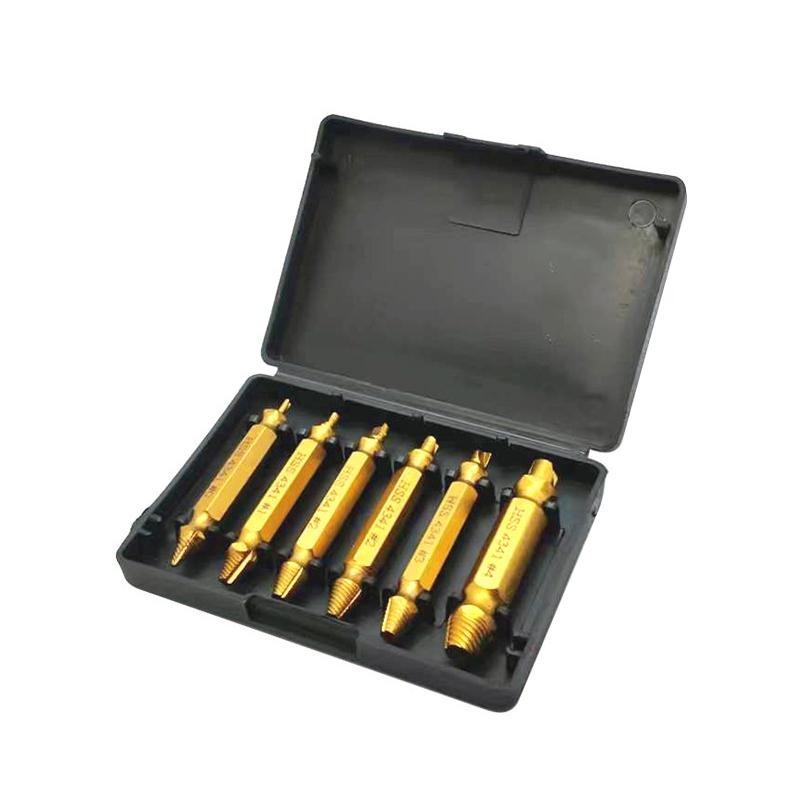 Damaged Screw Extractor Set HSS Drill Bit Stripped Broken Remover Power Tools