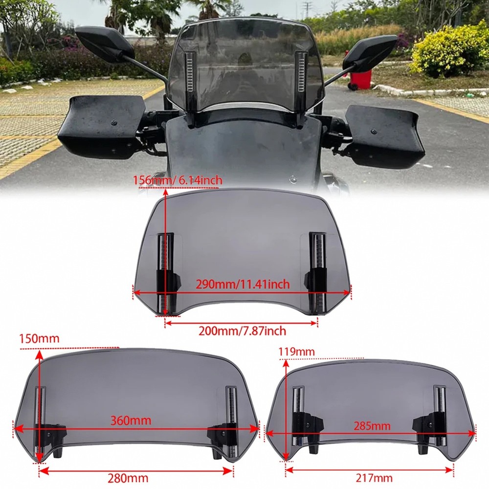 Generic Motorcycle Windshield Extension Spoiler – Adjustable Wind Deflector