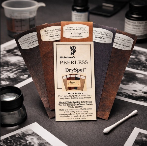 PEERLESS Dry Spot Retouching Dye Sheets Black & White Prints