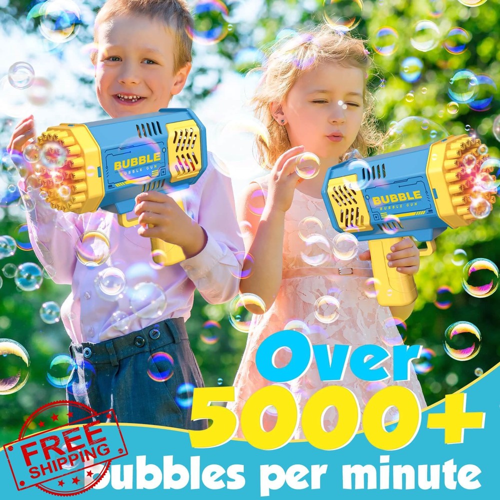 JONEG Kids Bubble Machine with Solution for Ages 3-8