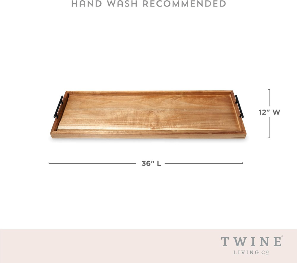 Modern Manor Longboard Cheese Platter with Handles, Rectangular Cheese Board and