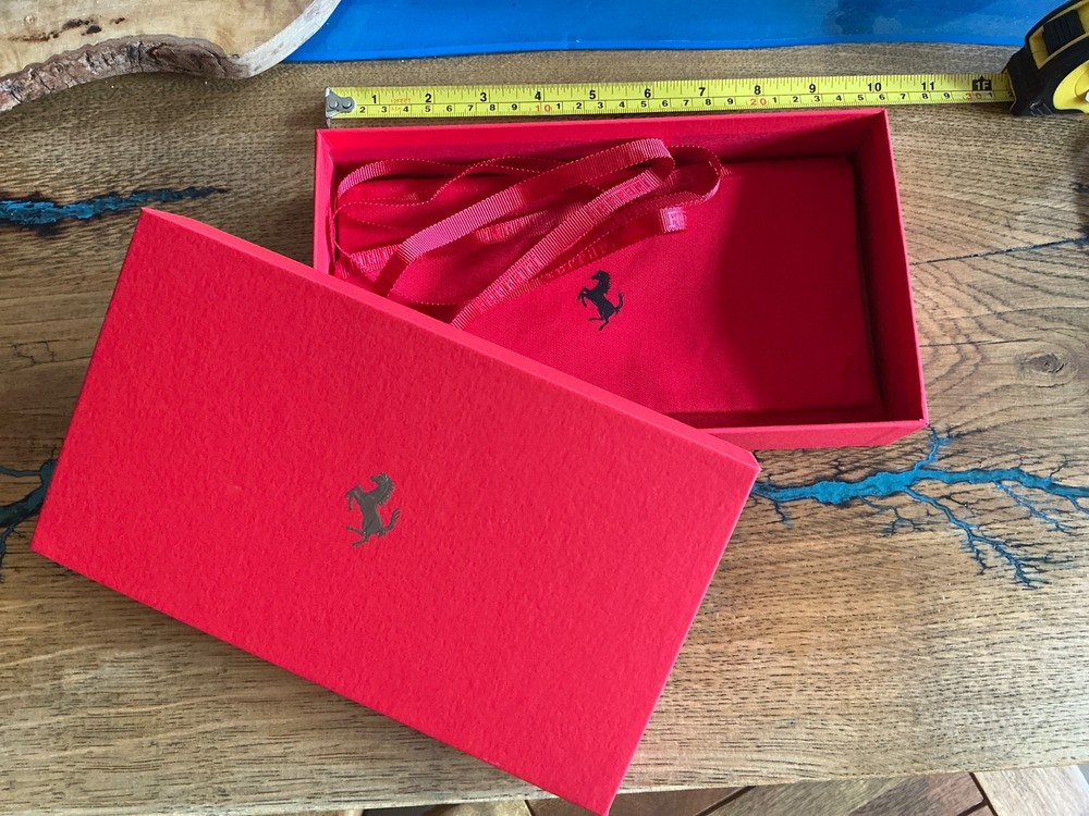 ferrari presentation box pouch and ribbon perfect condition