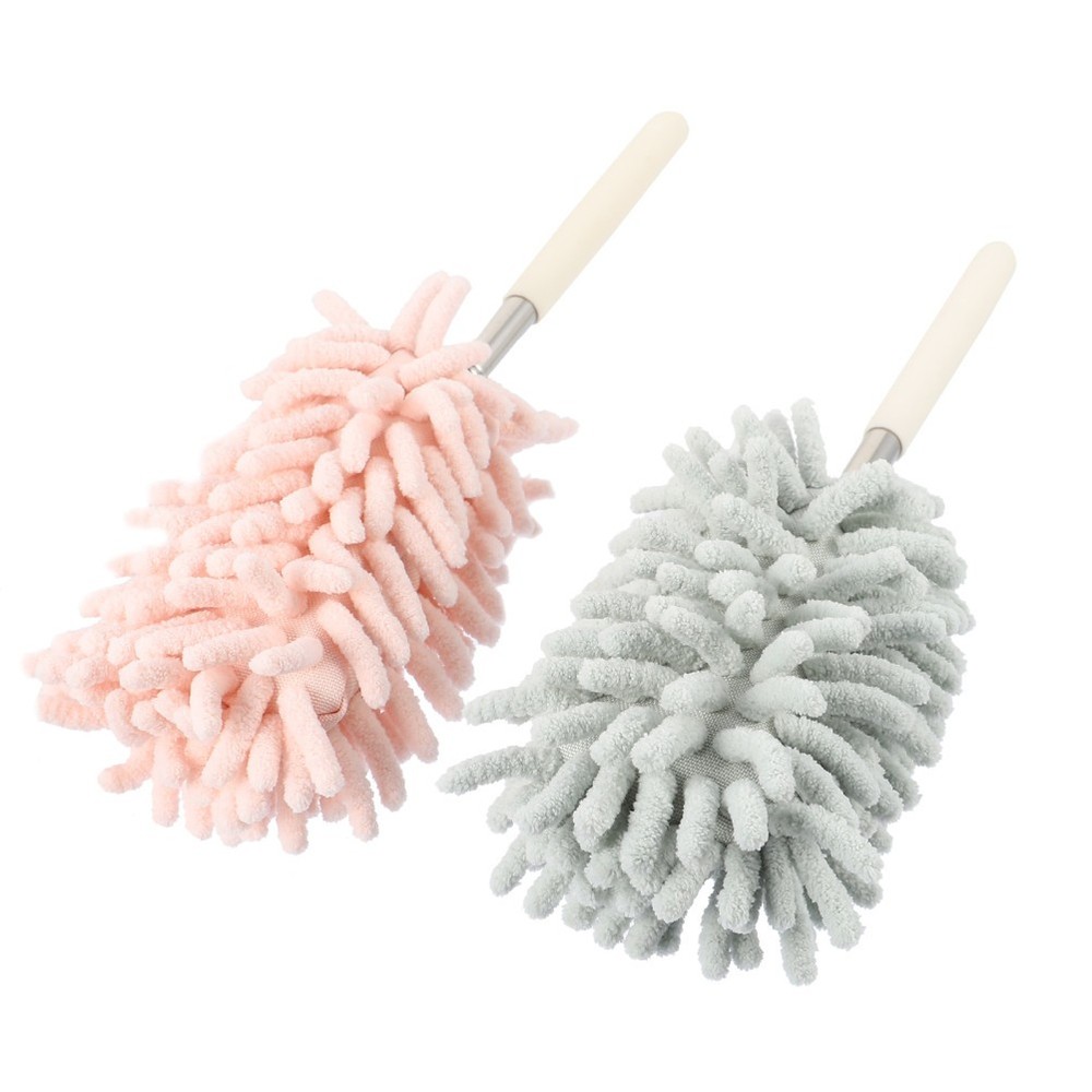 2 Pcs Multi-functional Reusable Dust Brush Duster Extendable Broom