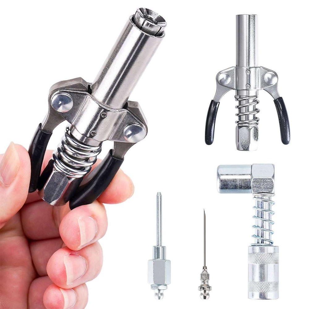 Grease Gun Coupler 90 Degree Adapter Needle Tips Dispenser Injection Needle Kit