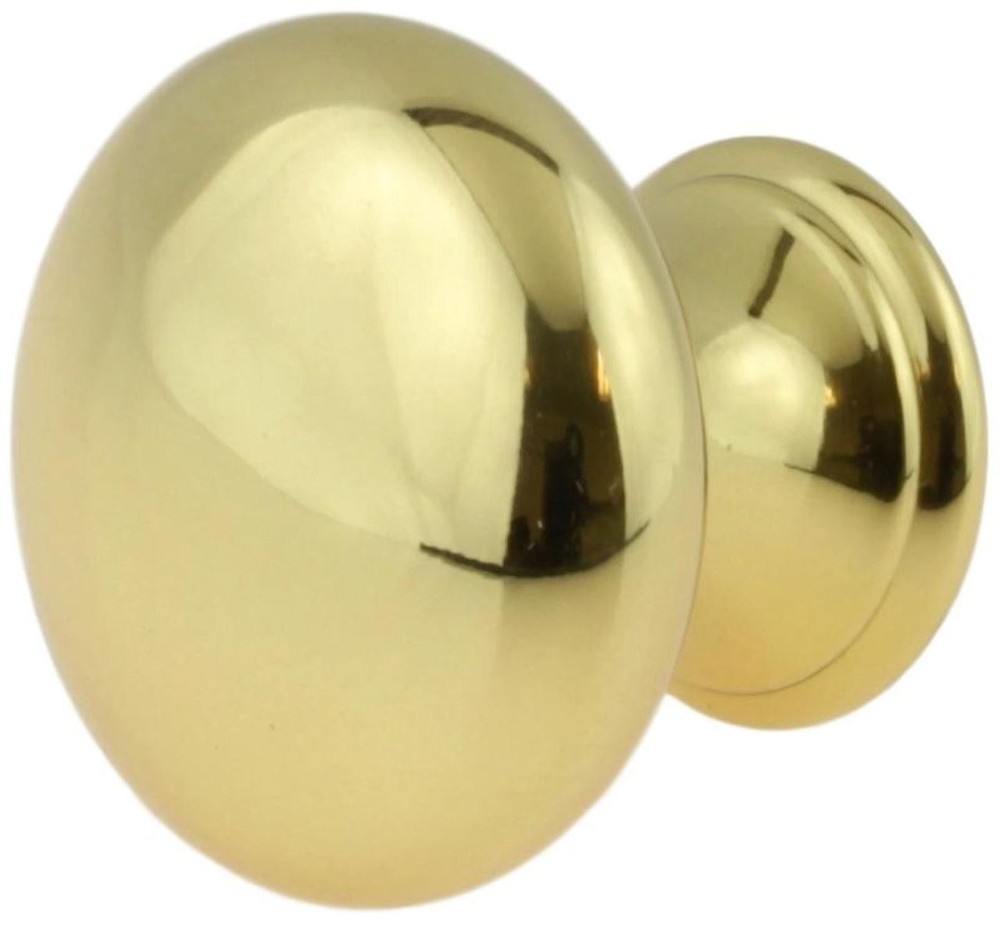 1-1/4" Traditional Style Knob Polished Brass
