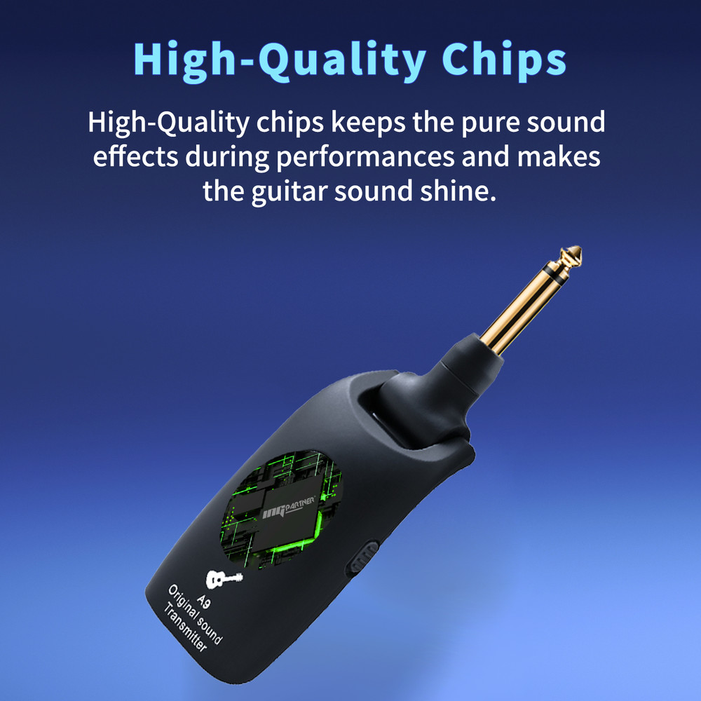 Wireless Guitar System Transmitter Receiver Audio Guitar 100ft Rechargeable