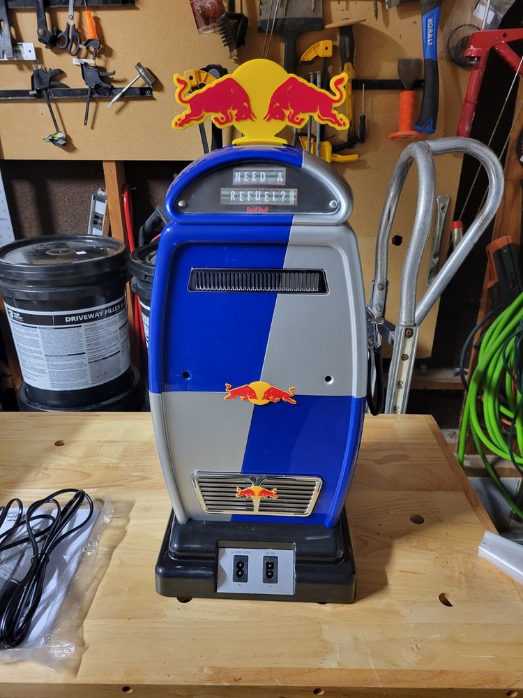 red bull mini gas pump fridge