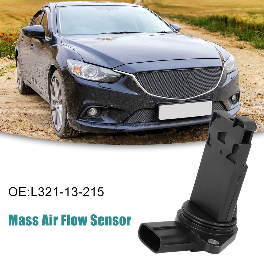 MAF Sensor Front Mass Air Flow Meter Sensor for Mazda 6 Black Replacement