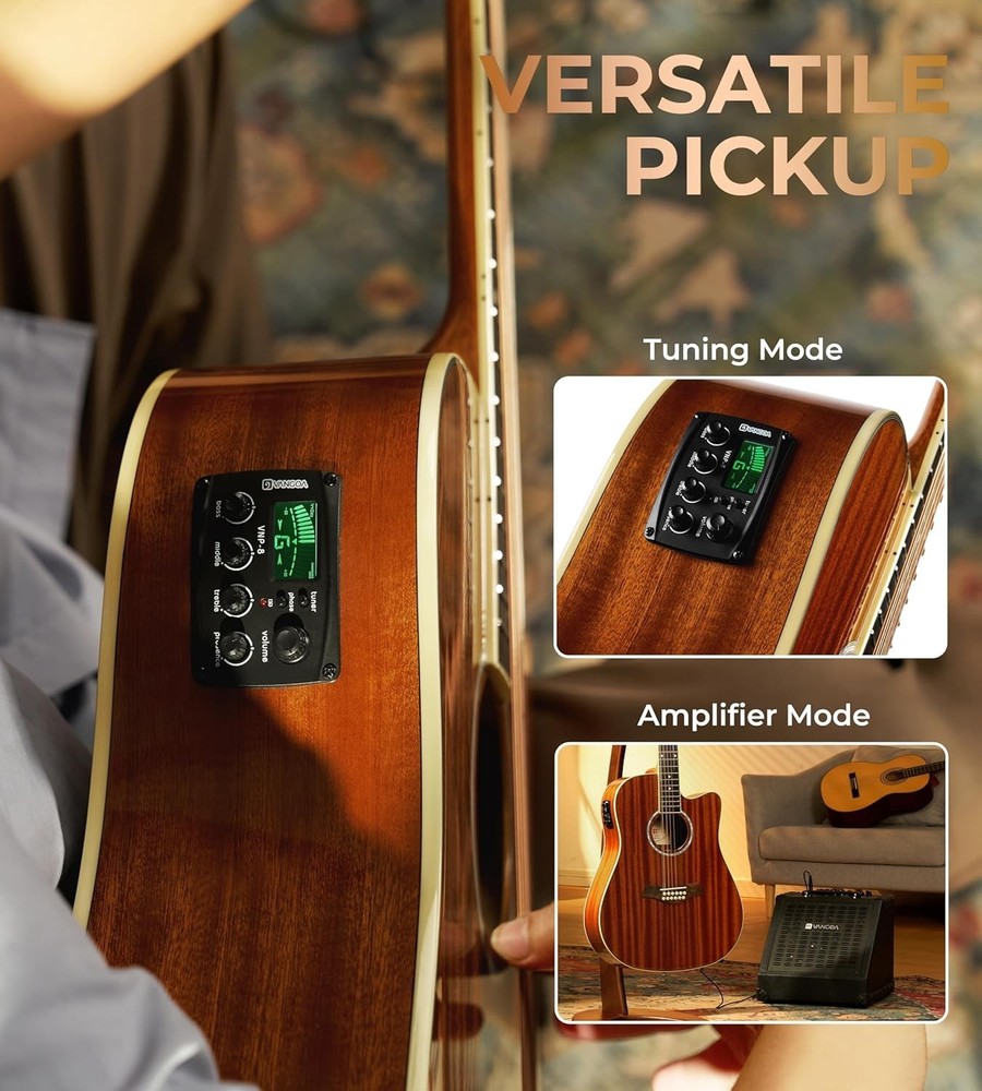12 String Guitar Acoustic Electric, Upgraded Guitar 12 Strings Bundle for Beg...