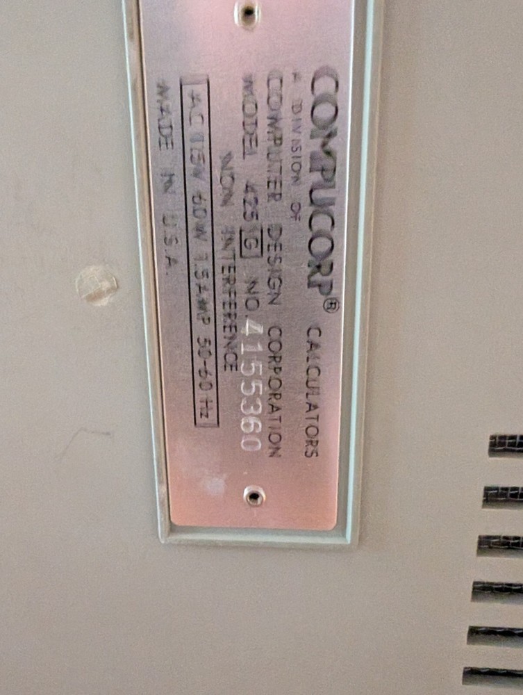 Compucorp 425G Scientist Programmable Printing Calculator Very Rare Computer