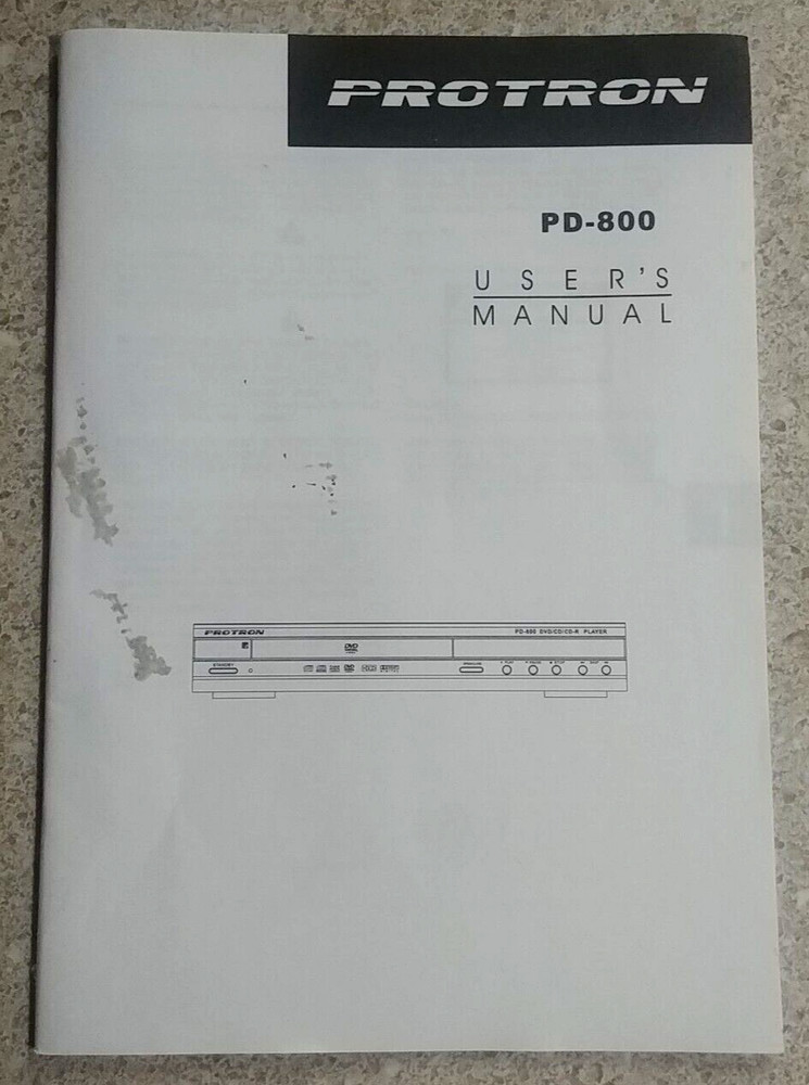 Protron PD-800 DVD Player Manual Only