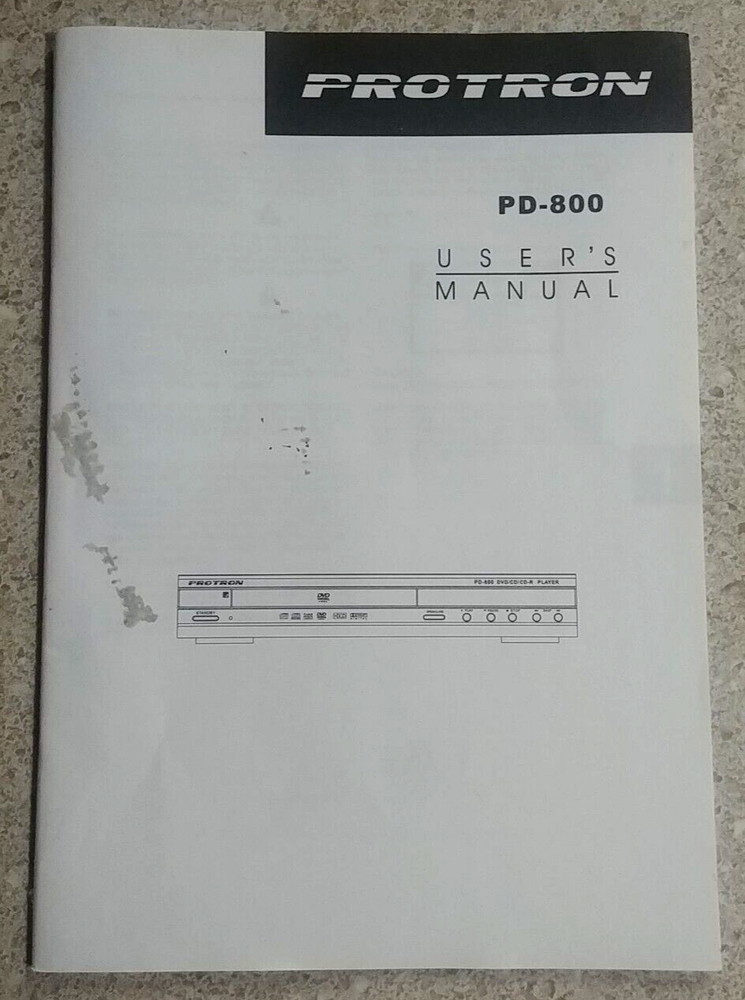 Protron PD-800 DVD Player Manual Only