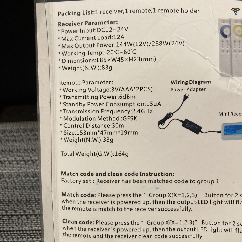 RF Wireless LED RGB Controller 2.4G SPIGHTDEX NEW