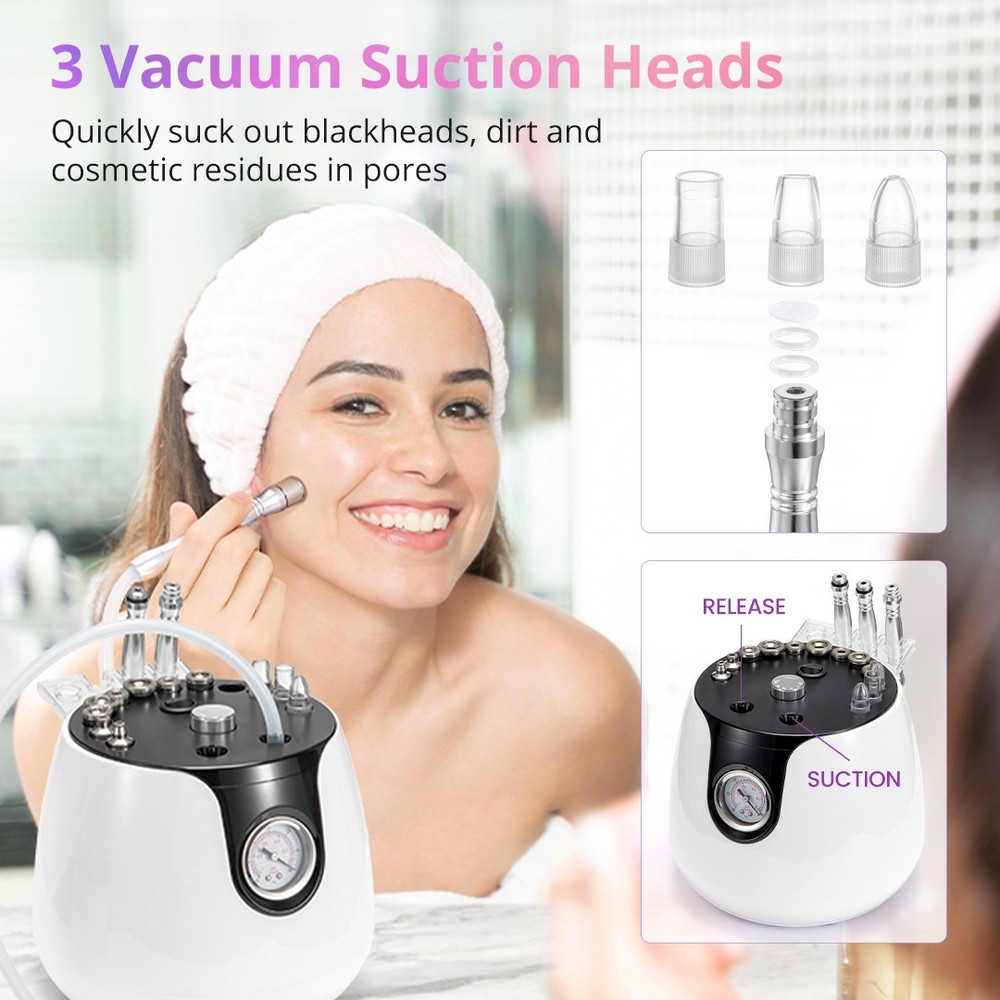 Diamond Microdermabrasion Device Vacuum Blackhead Extractor 9 Diamond Tips