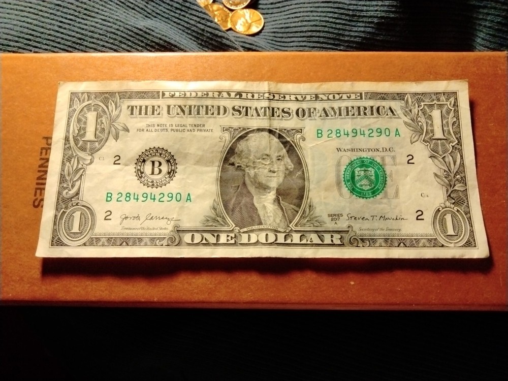 2017 A $1 Bill Wet Ink Transfer