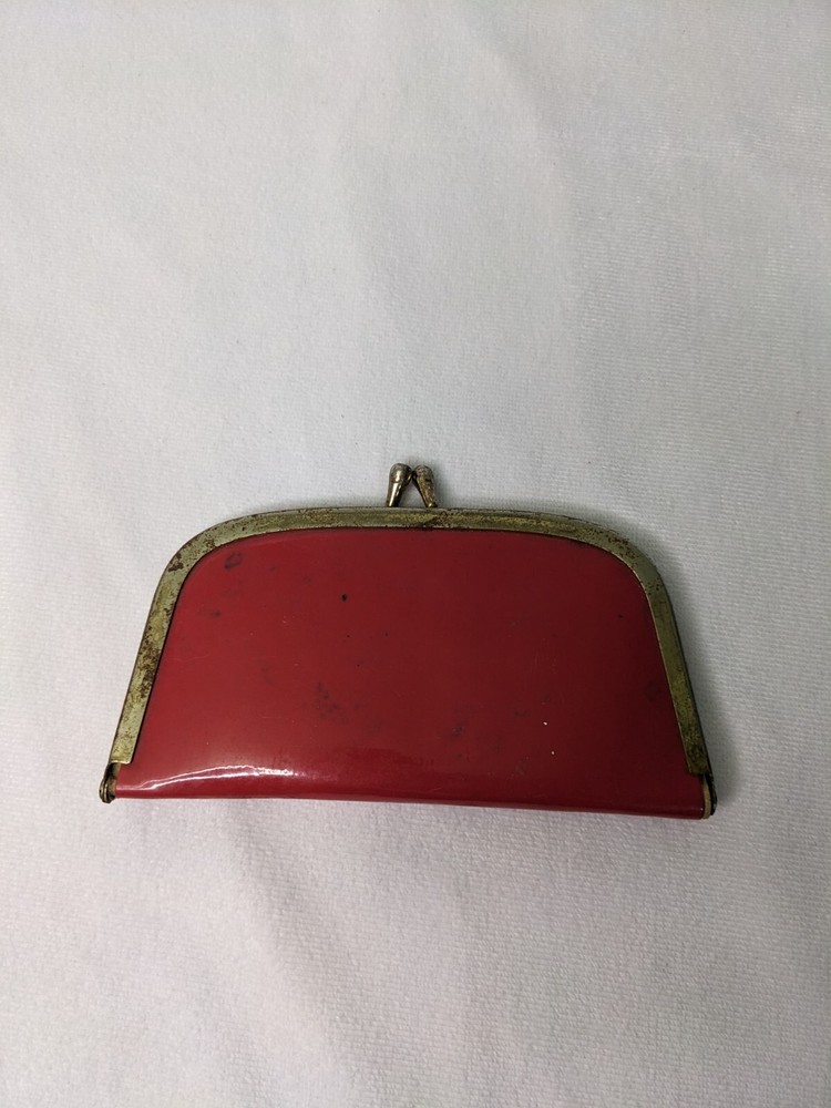 1950s Vintage Lady Bug Red Leather Manicure Set